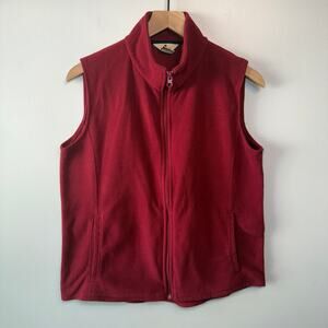 Woolrich Women's Full Zip Fleece Vest Ruby Red Size Medium